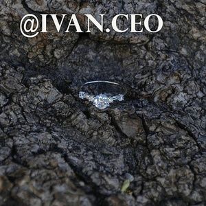 Sterling Silver Diamond Ring Simulate